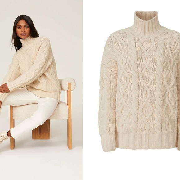 Vanessa Bruno Sahel Cable Knit Turtleneck Sweater size Large - Picture 5 of 12